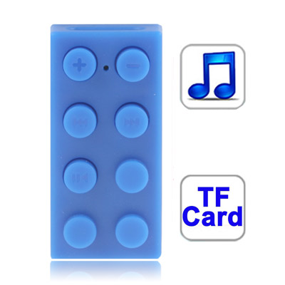 Building Block Style MP3 Player with TF (Micro SD) Card Slot (Blue)